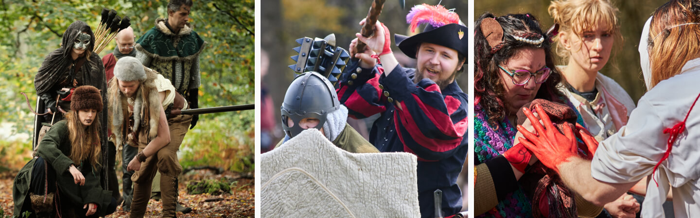 Charm deelnemers tijdens het larp evenement